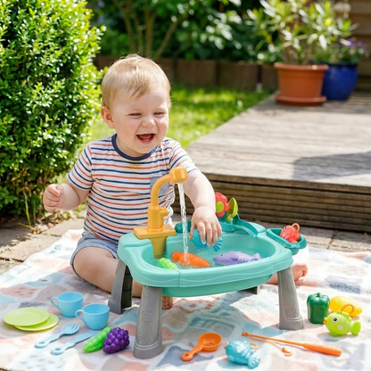 Ergonomisch Erhöhte Kinder-Spielküche mit elektrischer Wasserfunktion