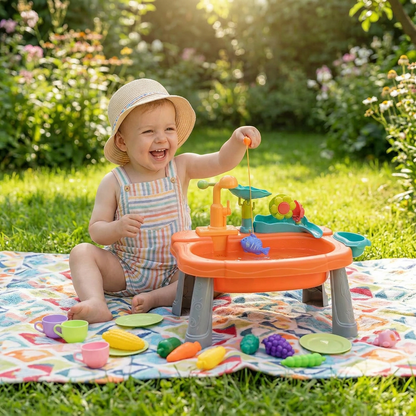 Ergonomisch Erhöhte Kinder-Spielküche mit elektrischer Wasserfunktion