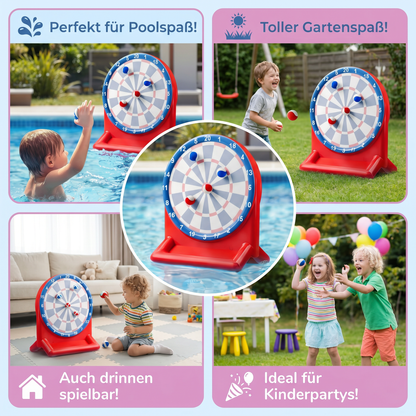 Aufblasbares Wasser-Zielspiel mit Darts – Outdoor-Wurfspiel für den Garten