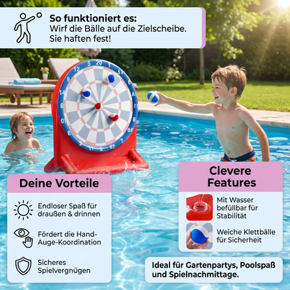 Aufblasbares Wasser-Zielspiel mit Darts – Outdoor-Wurfspiel für den Garten