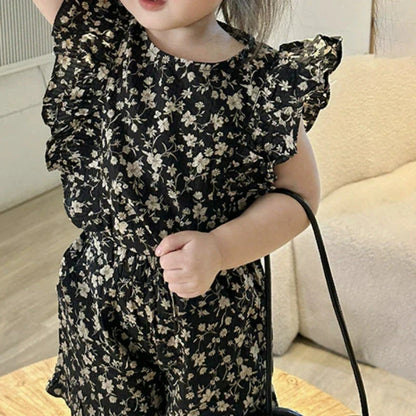 Blumenglück – Kinderkleid mit Rüschen und Blumenmuster