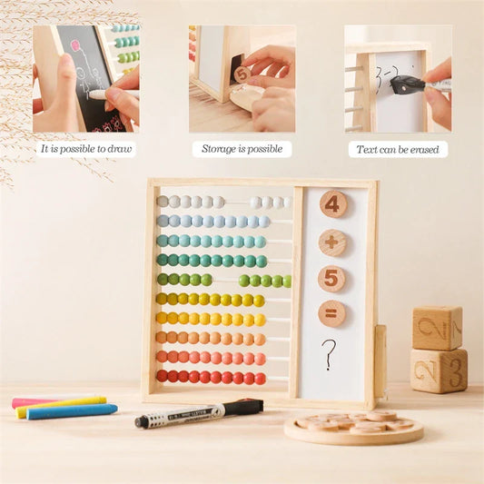Magnetischer Holz-Abakus für Kinder – Lernspielzeug mit Zahlen und Farben