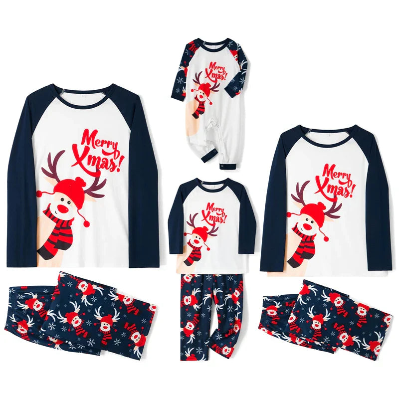 Weihnachts-Pyjama-Set für die Familie – Lustiger Rentier-Druck für Groß und Klein