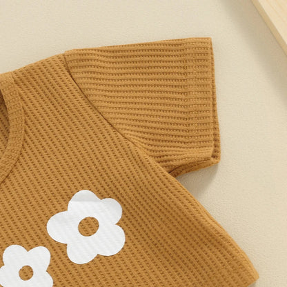 Sommer-Set für Baby-Mädchen – Zweiteiliges Outfit mit Blumenprint und Kurzarmshirt