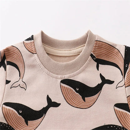 Kuscheliger Herbst-Pullover – Kinder-Sweatshirt mit Wal-Muster