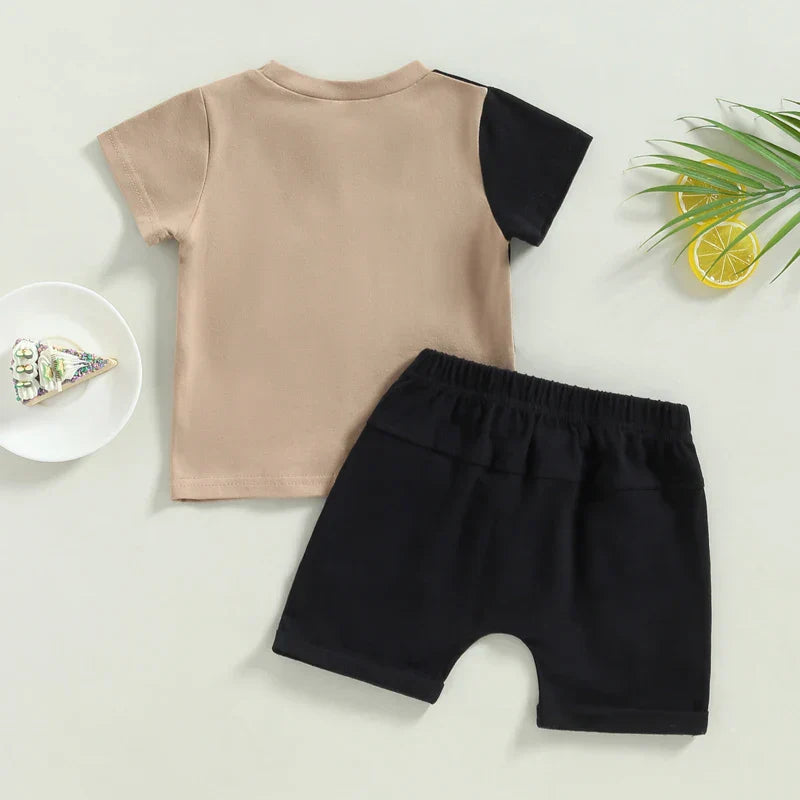 Stylisches Sommer-Set für Jungen – Zweifarbiges Outfit mit Juice Life-Print
