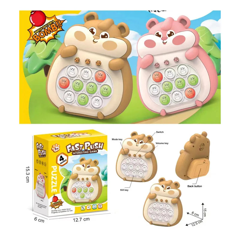 Schnelligkeitsspiel für Kinder – Interaktives Hamster-Puzzle mit 4 Spielmodi