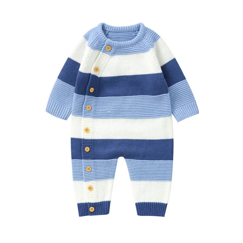 Strick-Strampler für Babys – Warm und Bequem mit Knöpfen
