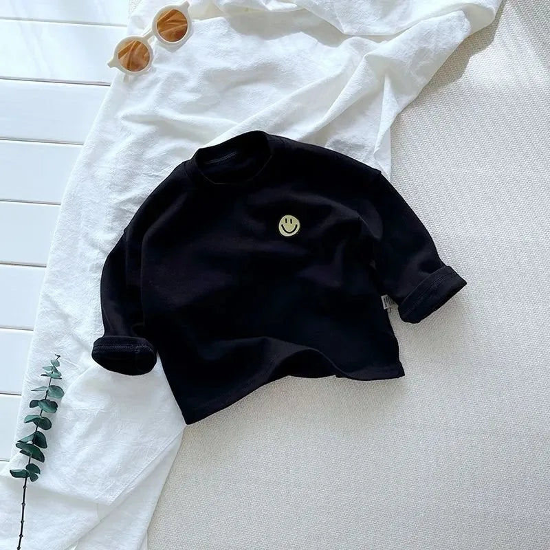 Geeignet für Jede Jahreszeit – Langarmshirt mit Streifen und Smiley-Motiv