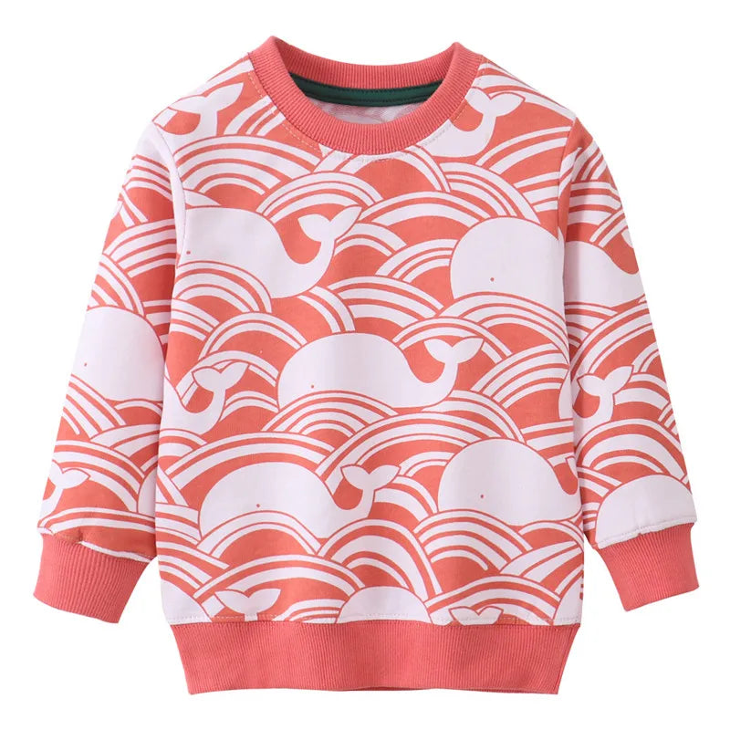Kuscheliger Herbst-Pullover – Kinder-Sweatshirt mit Wal-Muster
