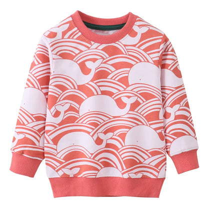 Kuscheliger Herbst-Pullover – Kinder-Sweatshirt mit Wal-Muster