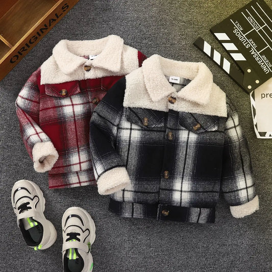 Warme & Stylische Kinderjacke im Karomuster – Perfekt für den Winter