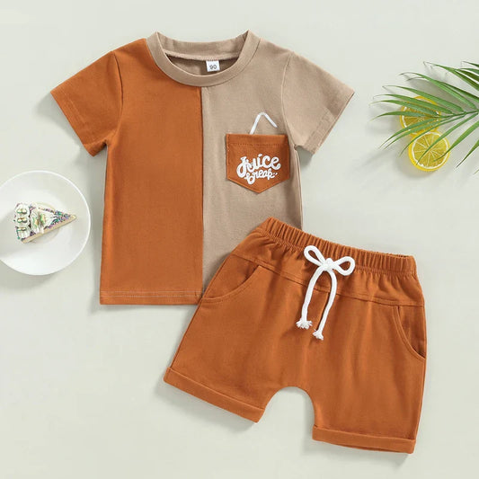 Stylisches Sommer-Set für Jungen – Zweifarbiges Outfit mit Juice Life-Print