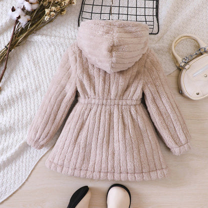 Innenfutter aus weichem Fleece für Mädchen – Warmer Wintermantel mit Kapuze