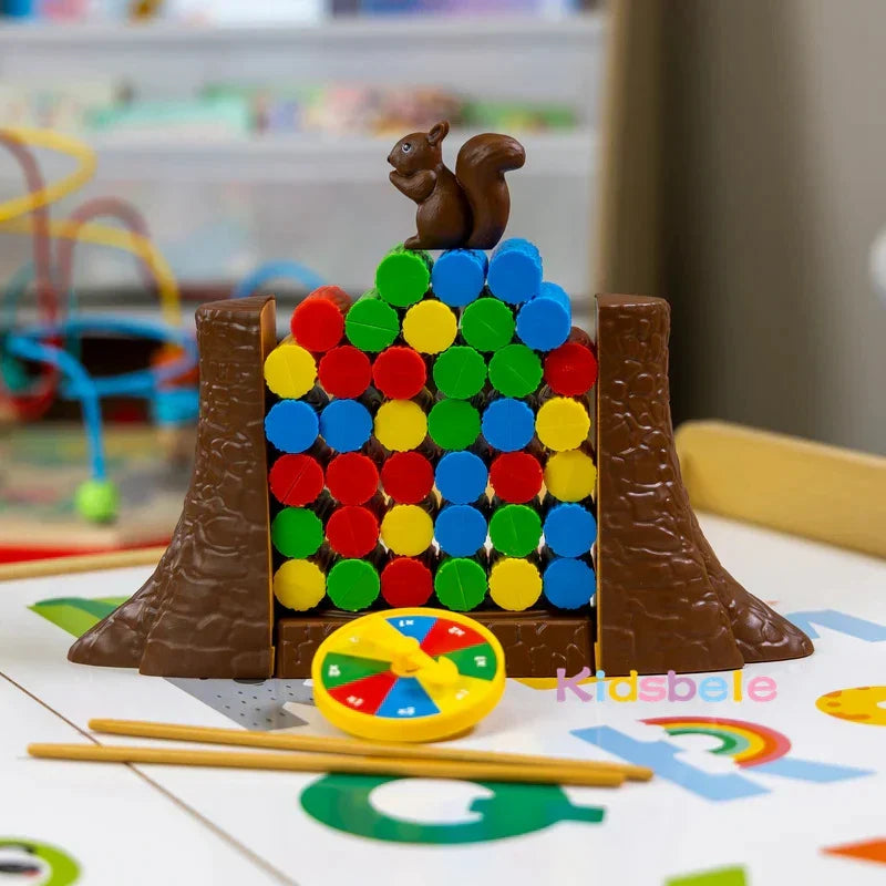Lassen Sie das Eichhörnchen nicht umkippen – Spannendes Balance-Brettspiel für Kinder