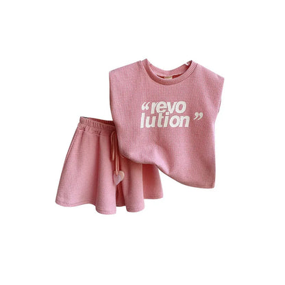 Comfy & Style Set für Mädchen mit Print-Shirt und Röckchen – Bequemes Sommer-Outfit