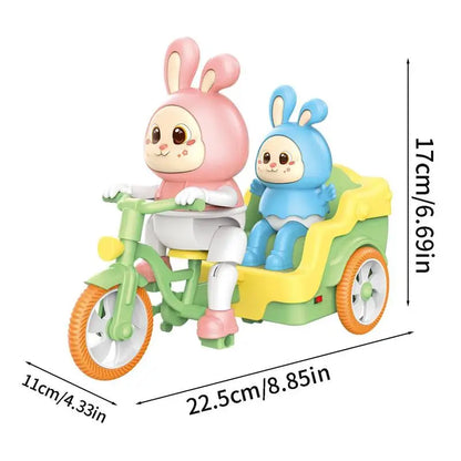 Kaninchen-Fahrradspielzeug mit Anhänger – Lustiges Spielzeug für Kinder mit niedlichen Häschen