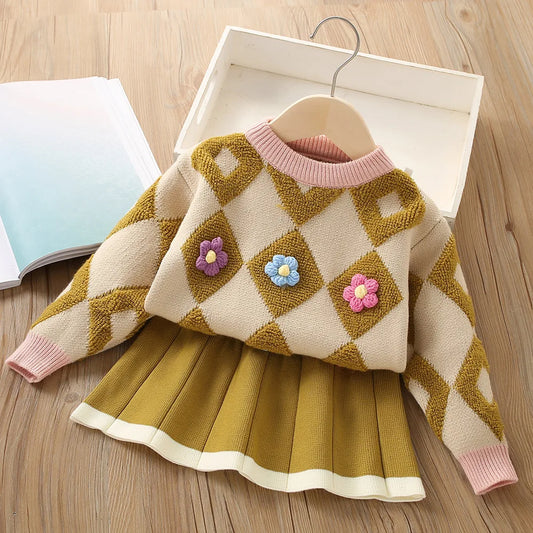 Wunderbar Warm – Vintage- Strickset Mit Rock