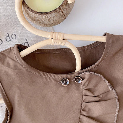 Frischer & Leichter Stoff Sommer-Set für Mädchen mit Rüschen und Punkte-Design – Bequemes Outfit für heiße Tage