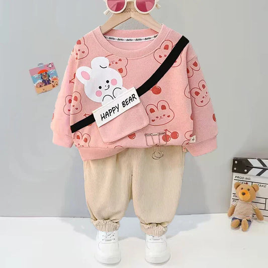 Niedliches & Bequemes Winterkleidungsset für Mädchen – Kuscheliges Set mit Bärendesign