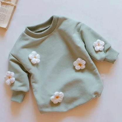 Sweatshirt-Strampler für Babys – Niedliche Wolken-Prints in Blau