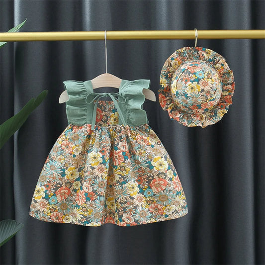 Sommertraum Für Mädchen – Blumenkleid Mit Passendem Hut