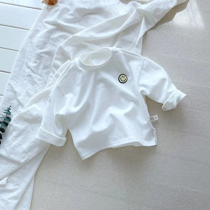 Geeignet für Jede Jahreszeit – Langarmshirt mit Streifen und Smiley-Motiv
