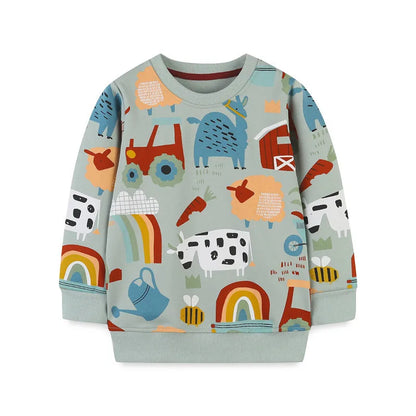 Niedlicher Pullover mit Bauernhof-Design für Kinder – Bequemer Sweatshirt in Pastellfarben