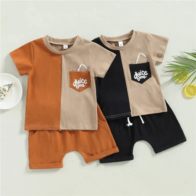 Stylisches Sommer-Set für Jungen – Zweifarbiges Outfit mit Juice Life-Print