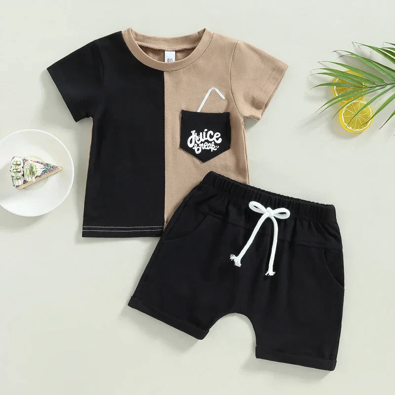 Stylisches Sommer-Set für Jungen – Zweifarbiges Outfit mit Juice Life-Print
