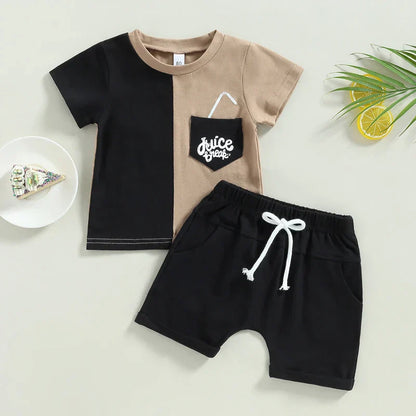 Stylisches Sommer-Set für Jungen – Zweifarbiges Outfit mit Juice Life-Print