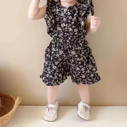 Blumenglück – Kinderkleid mit Rüschen und Blumenmuster