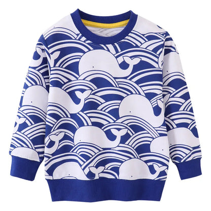 Kuscheliger Herbst-Pullover – Kinder-Sweatshirt mit Wal-Muster