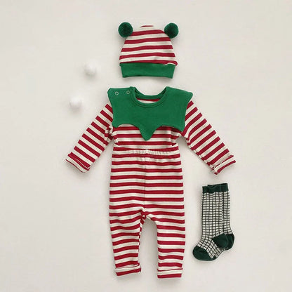 Weihnachtspyjamas für Kinder – Bequem & Warm mit Streifenmuster
