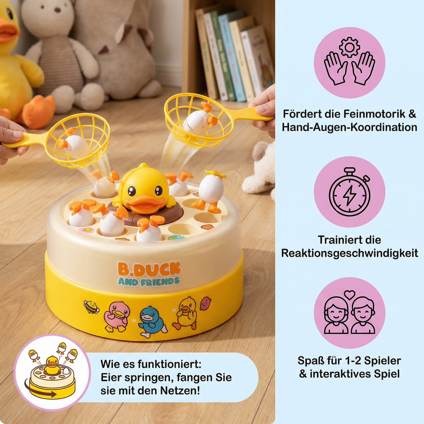 Enten Fangspiel für Kinder – Interaktives Geschicklichkeitsspiel