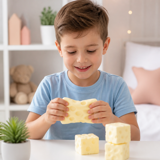 Weicher Käse-Stressball – Weiches, formbares ASMR-Fidget-Spielzeug zum Abbau von Stress und Ängsten