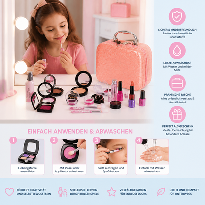 Make-up-Spielset für Mädchen – Sicheres Kinder-Kosmetikset mit praktischer Tasche