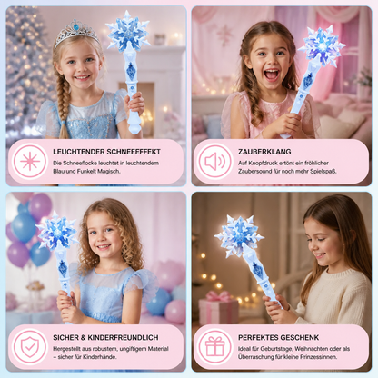 Leuchtender Schneeflocken Prinzessinnen Zauberstab für Kinder