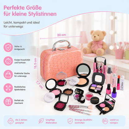 Make-up-Spielset für Mädchen – Sicheres Kinder-Kosmetikset mit praktischer Tasche