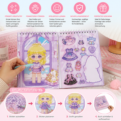 Prinzessinnen-Anzieh-Stickerbuch – Kreativer Stickerspaß für Kinder