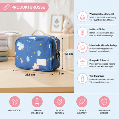3-in-1 Kinderwagen-Organizer – Wasserdichte Wickeltasche mit isolierten Fächern