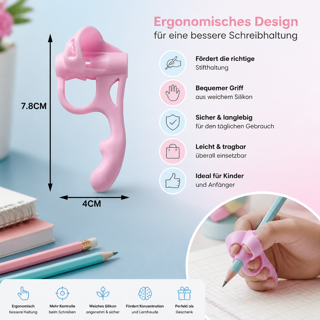 Ergonomische Silikon-Schreibhilfen für Stifte