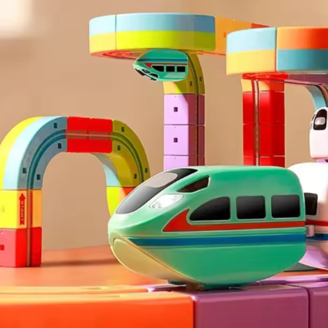 Magnetische Würfel Schienen Bahn Kinderspielzeug