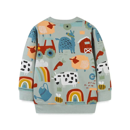 Niedlicher Pullover mit Bauernhof-Design für Kinder – Bequemer Sweatshirt in Pastellfarben