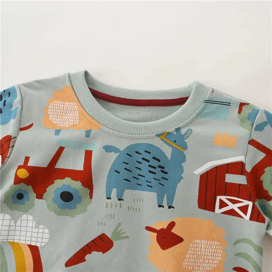 Niedlicher Pullover mit Bauernhof-Design für Kinder – Bequemer Sweatshirt in Pastellfarben