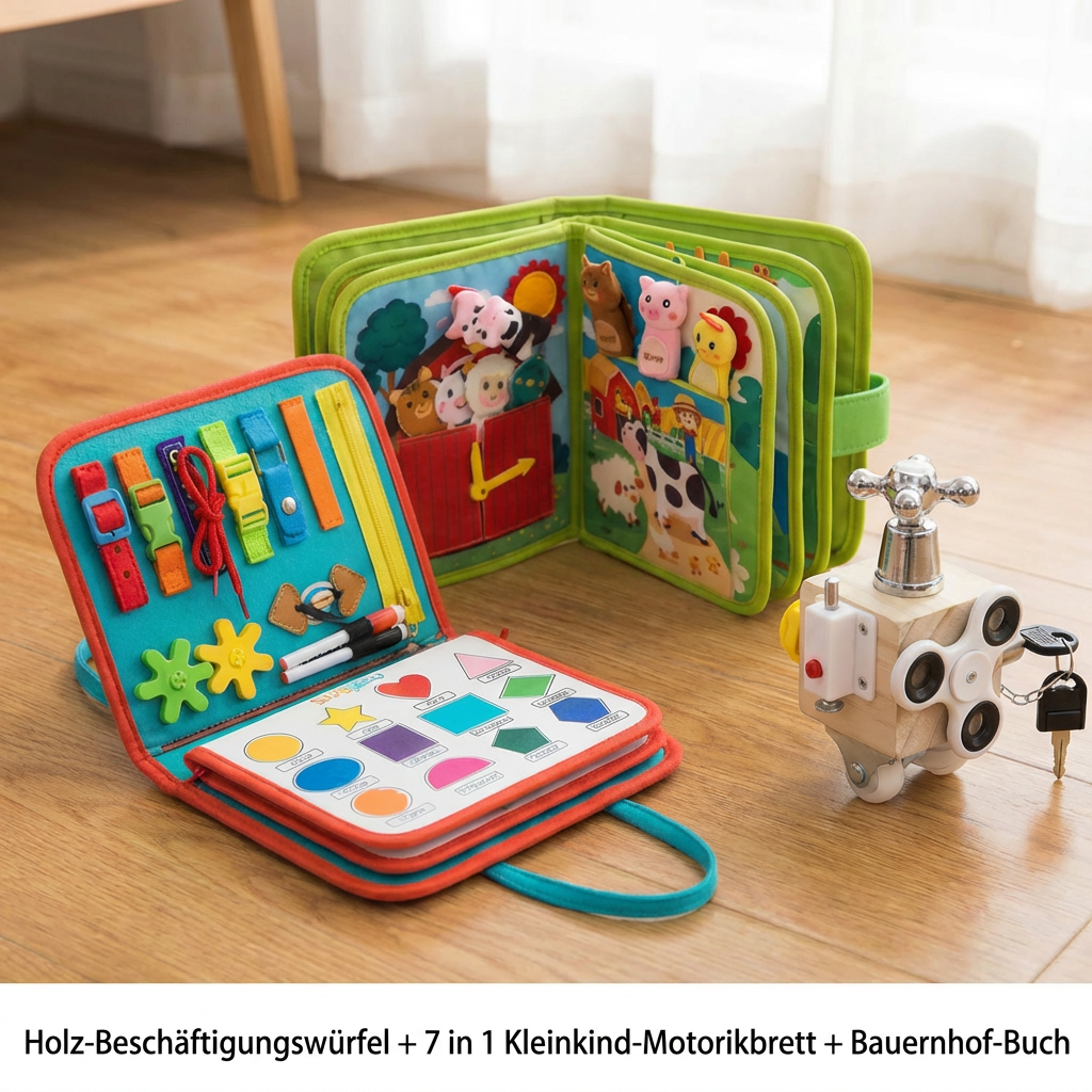 3-Teiliges Montessori Spiel- & Entdeckerset für selbstständiges Lernen