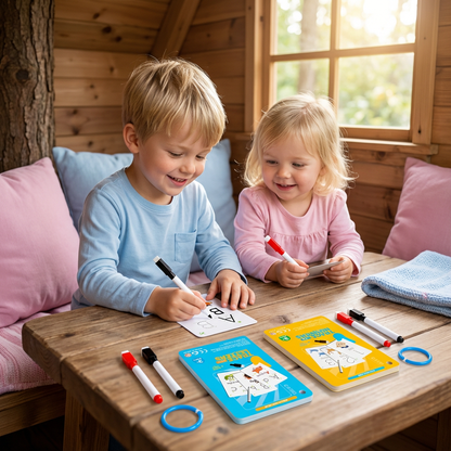 Wiederverwendbares Zahlen und Buchstaben Trainingsbuch für Kinder