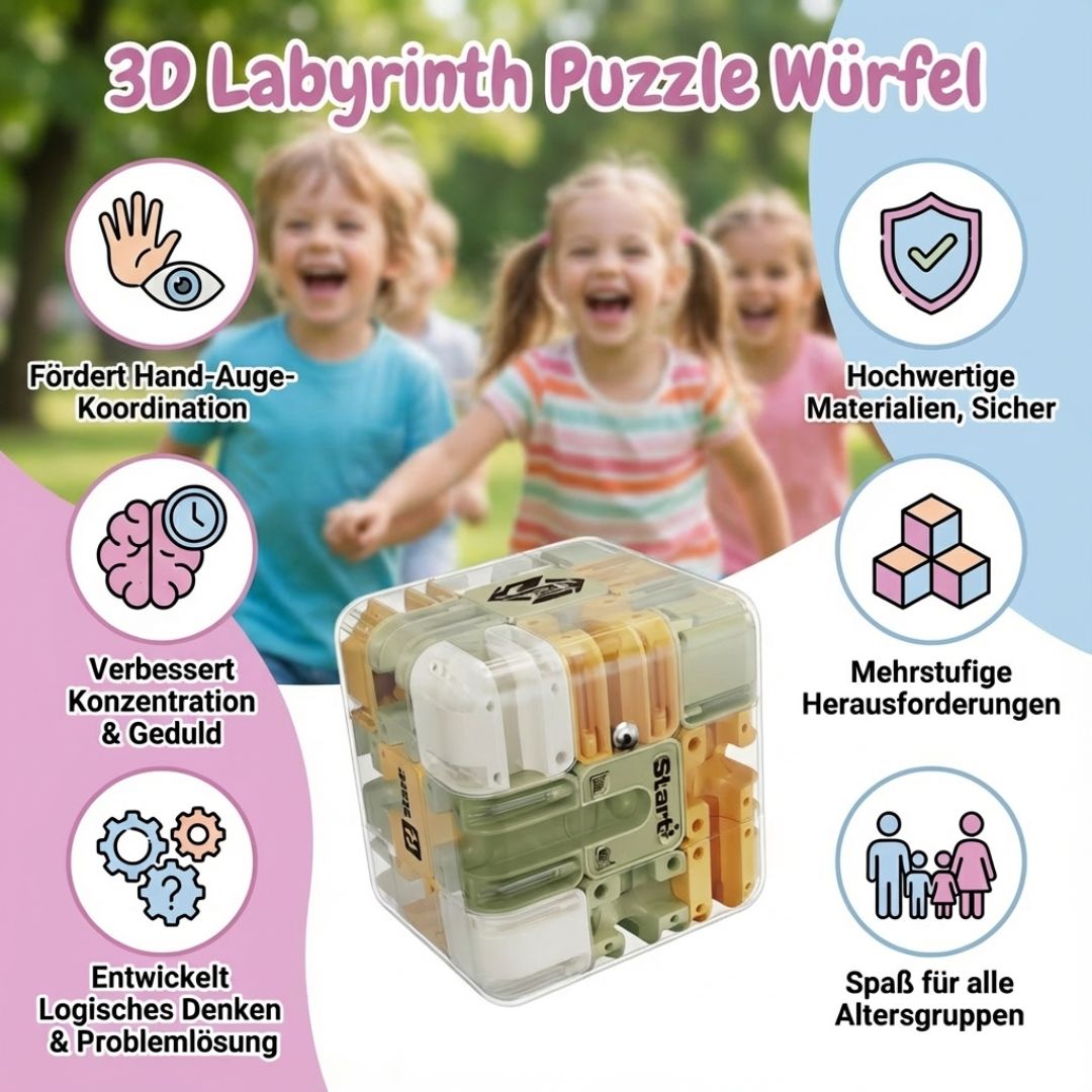 3D Labyrinth Puzzle Würfel