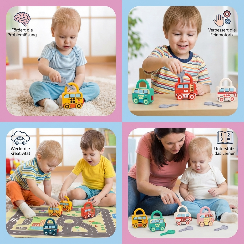 Montessori Schlüssel Schloß - Muster und Farben Spielzeug