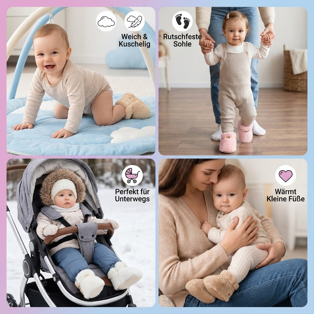 Flauschige Sockenschuhe für Babys